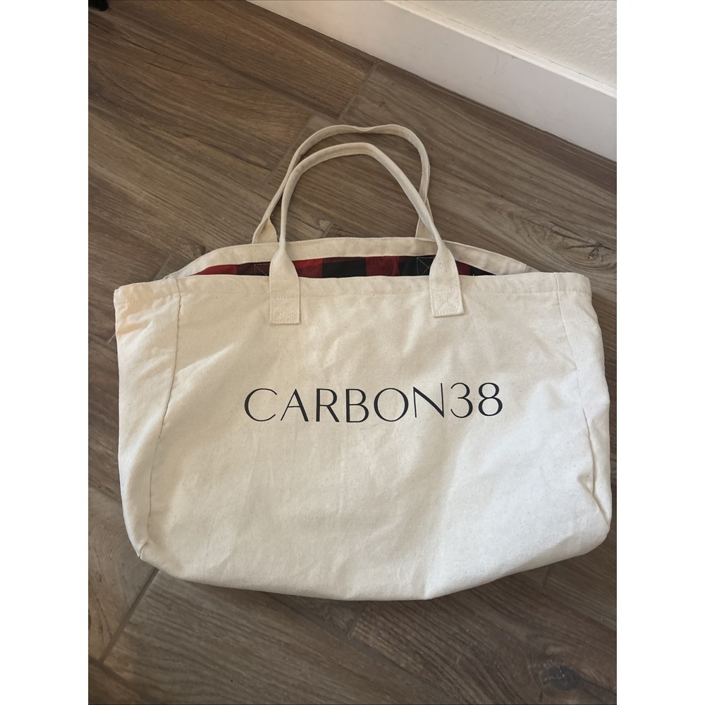 Carbon38 Plaid-Lined‎ Tote - Natural Rare